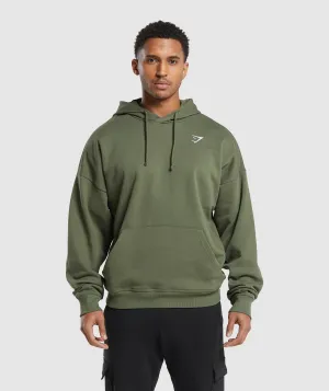 Gymshark Crest Oversized Hoodie - Core Olive