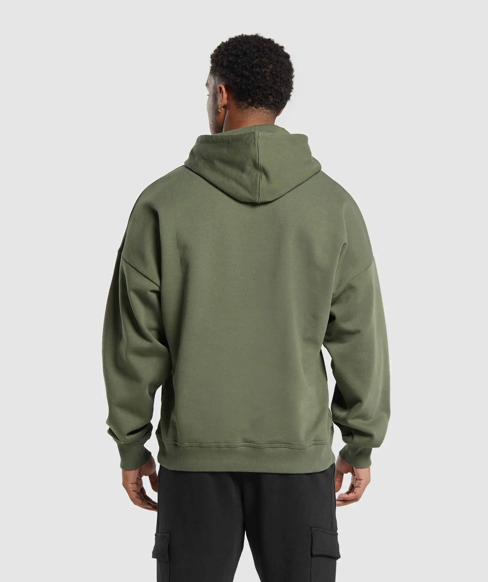 Gymshark Crest Oversized Hoodie - Core Olive
