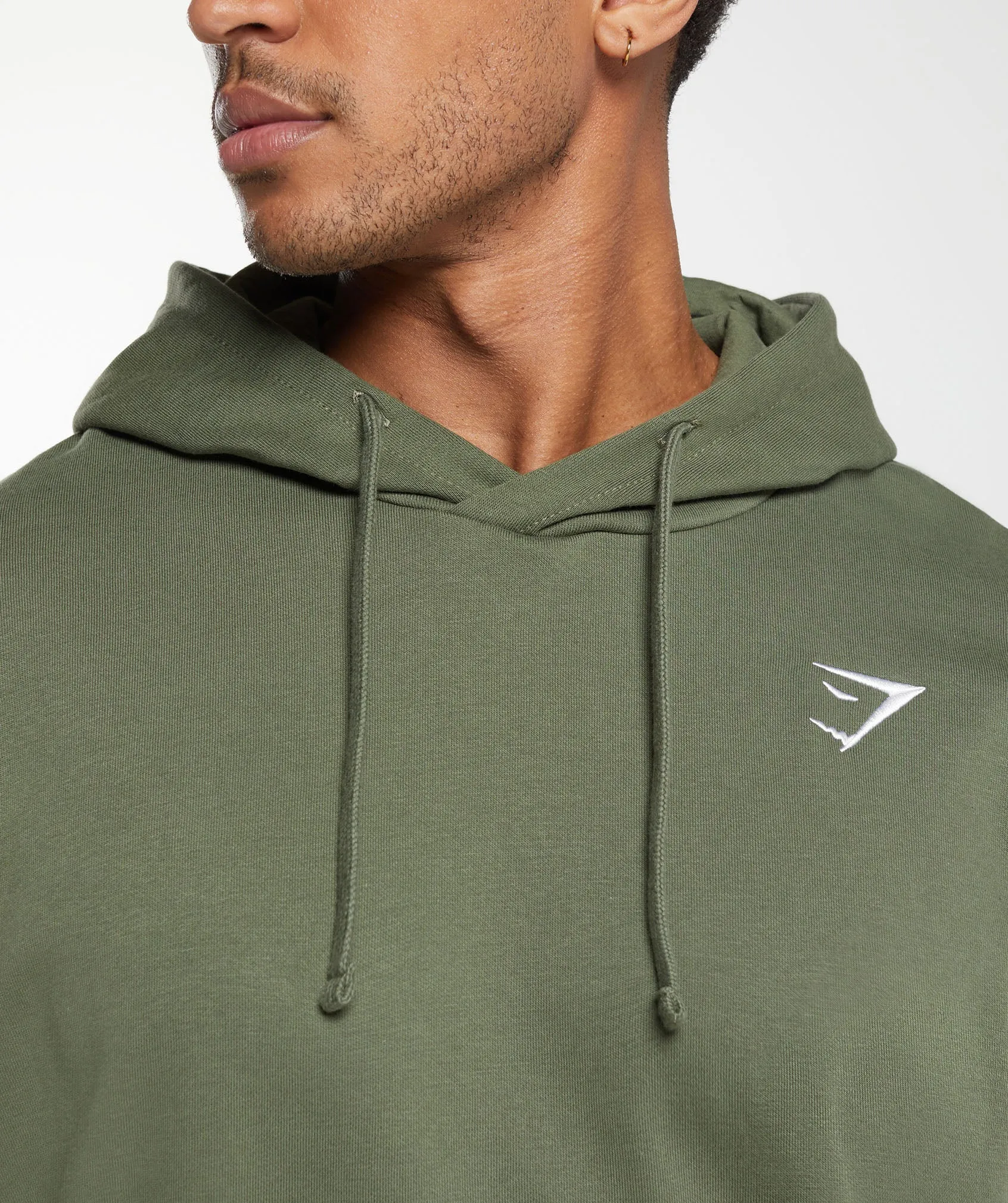 Gymshark Crest Oversized Hoodie - Core Olive