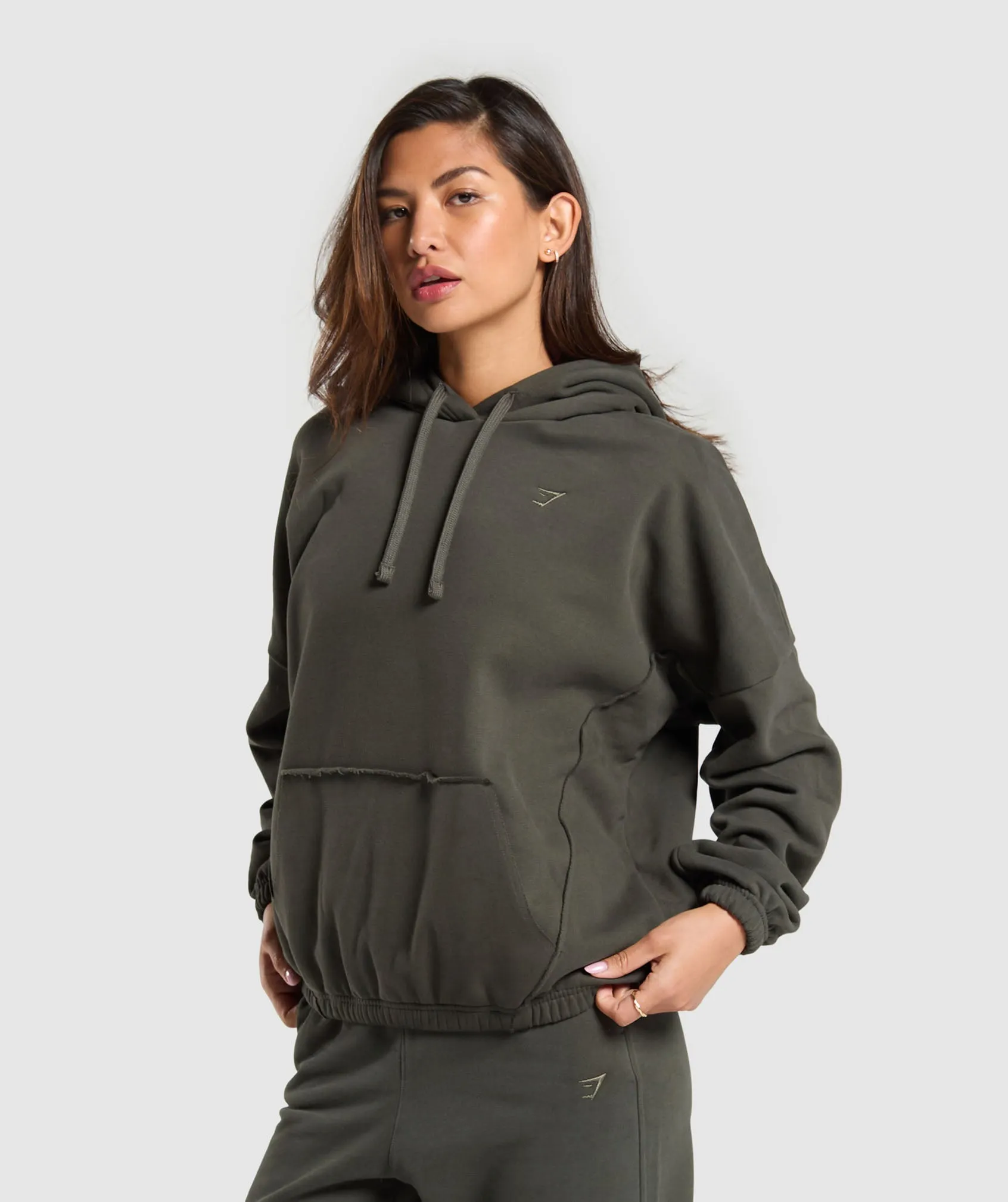 Gymshark Fleece Oversized Hoodie - Strength Green