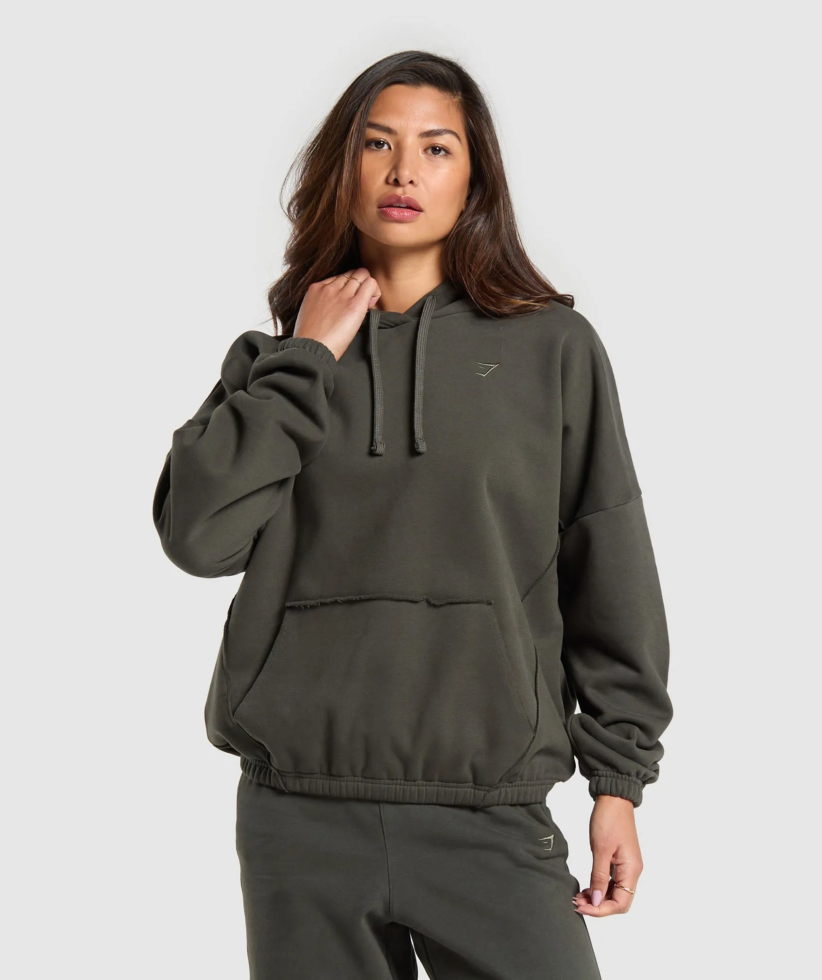 Gymshark Fleece Oversized Hoodie - Strength Green
