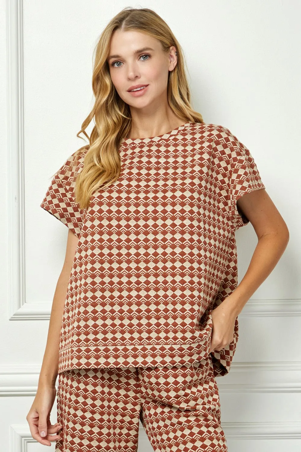 Leanne Textured Short Sleeve Top