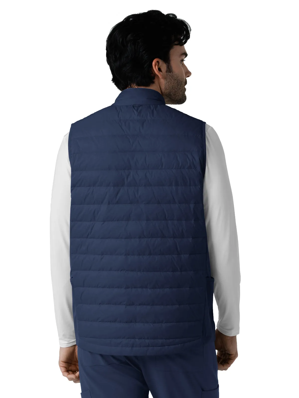 Men's Six-Pocket Quilted Vest - 8377 - Navy Blue