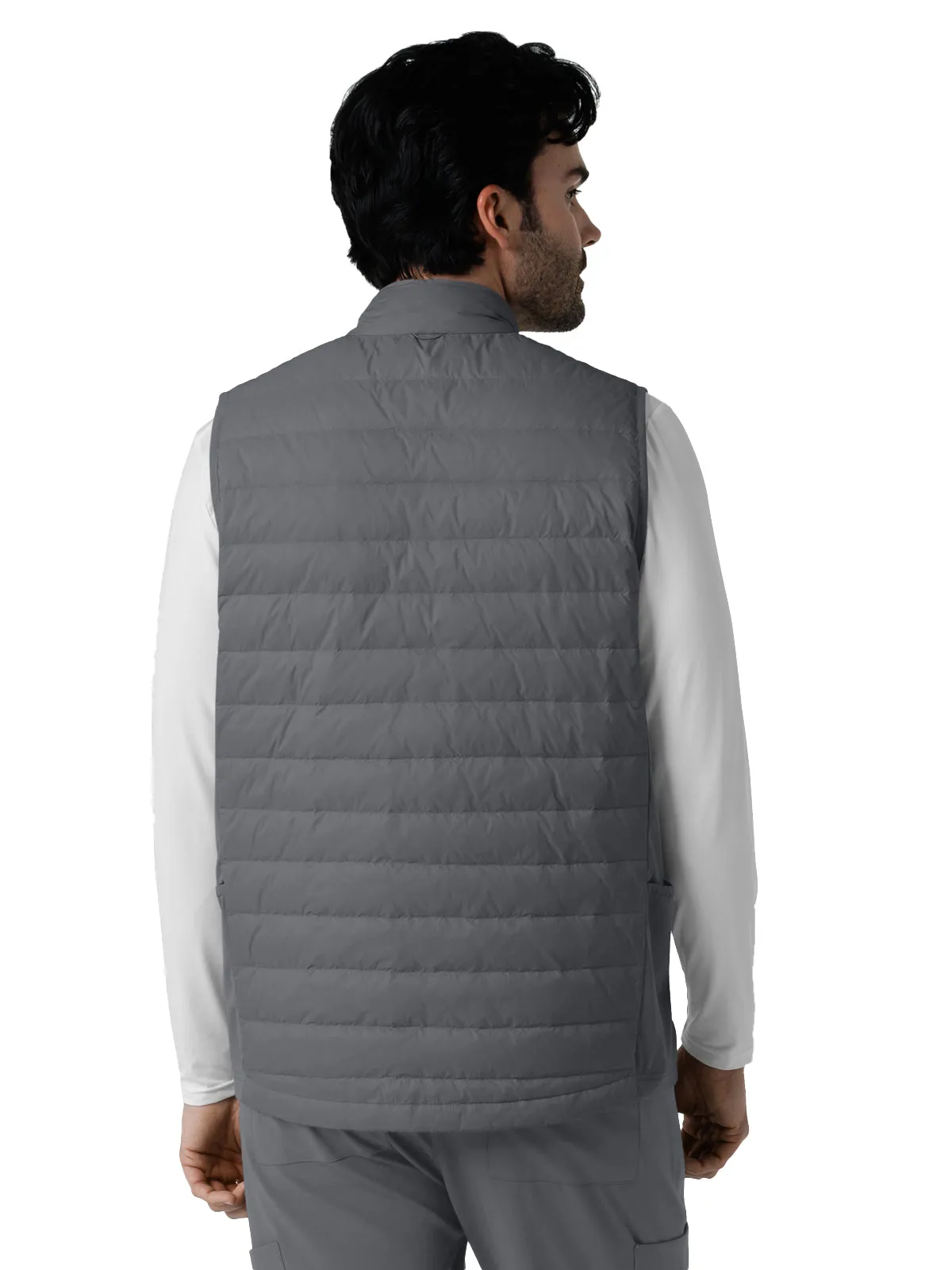 Men's Six-Pocket Quilted Vest - 8377 - Pewter
