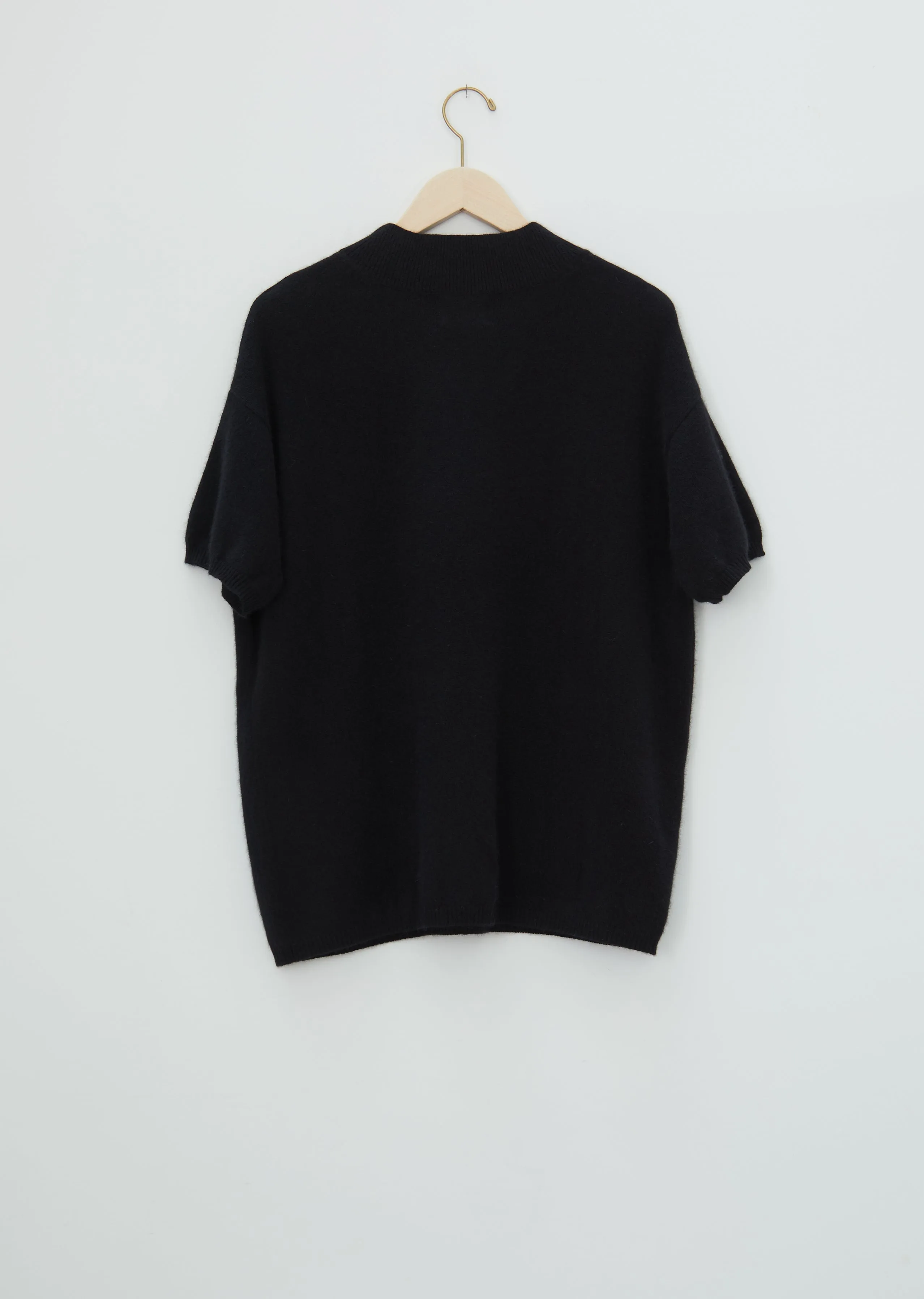 Pertusato Wool Short Sleeve Sweater — Black