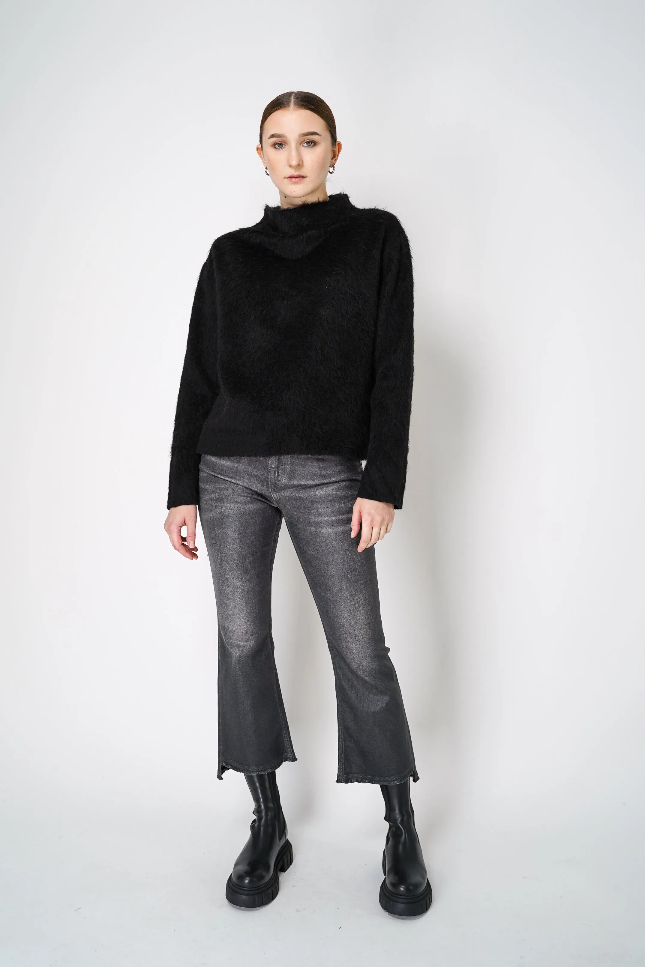 Peter O. Mahler High Neck Alpaca Pullover in Black