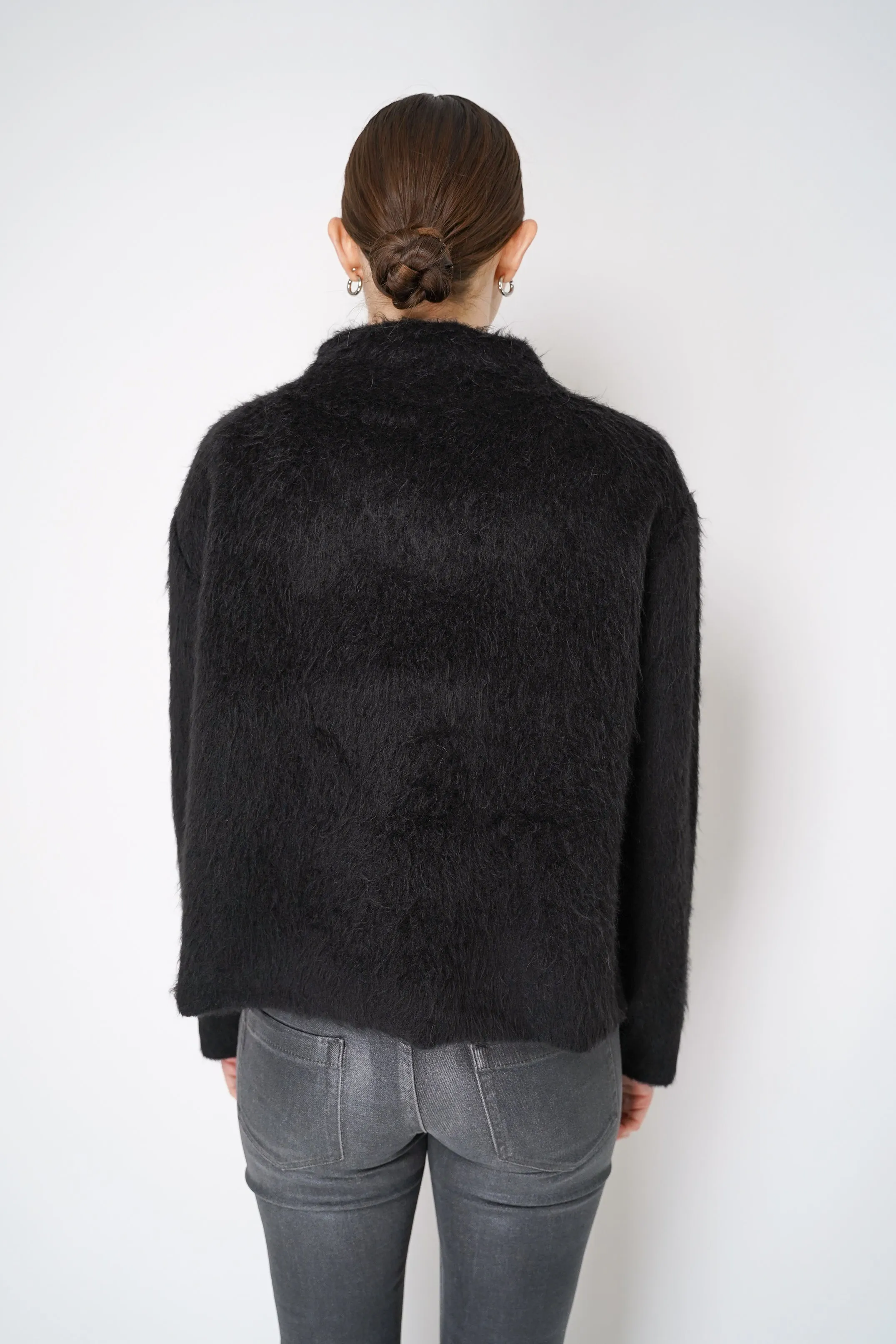 Peter O. Mahler High Neck Alpaca Pullover in Black