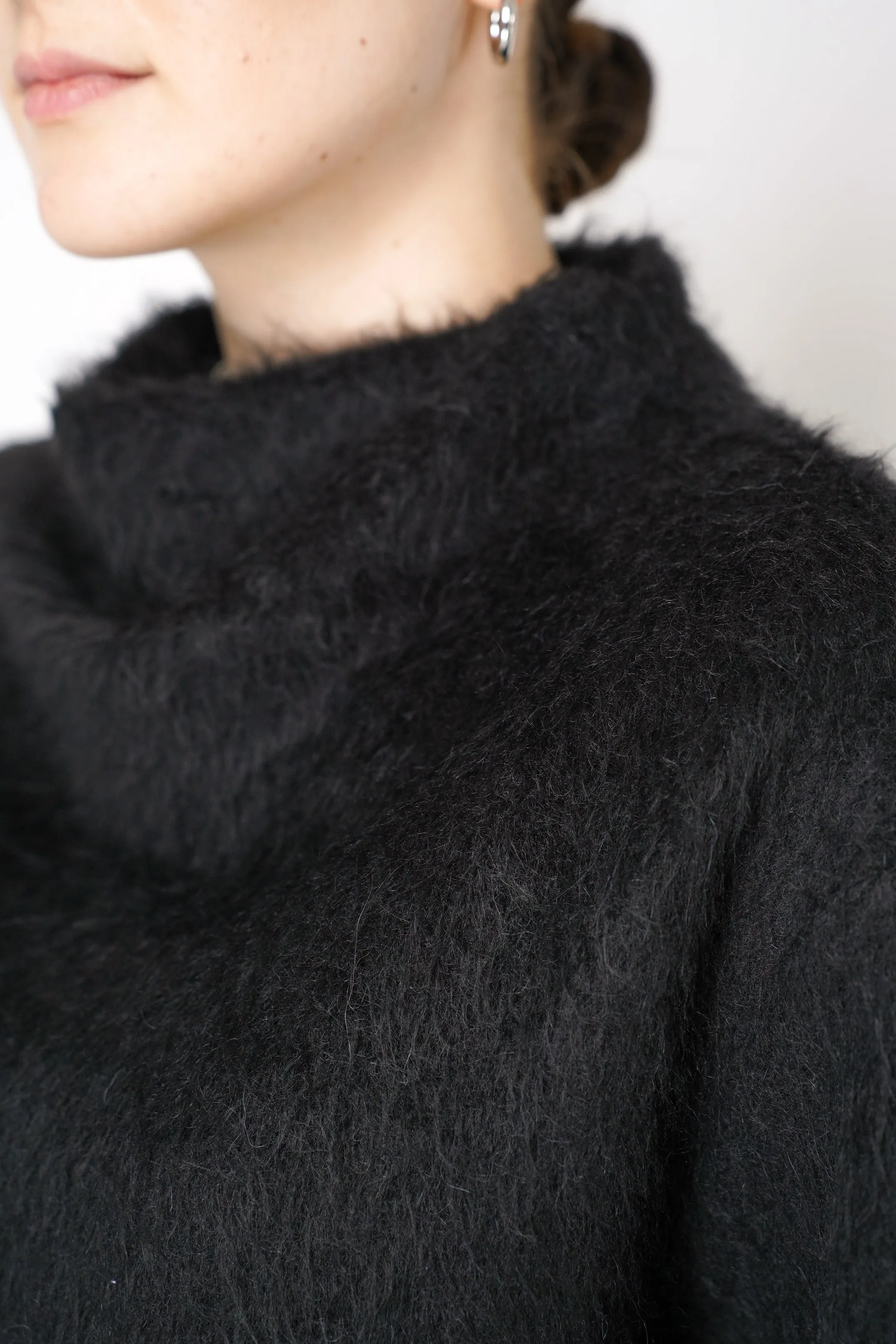 Peter O. Mahler High Neck Alpaca Pullover in Black