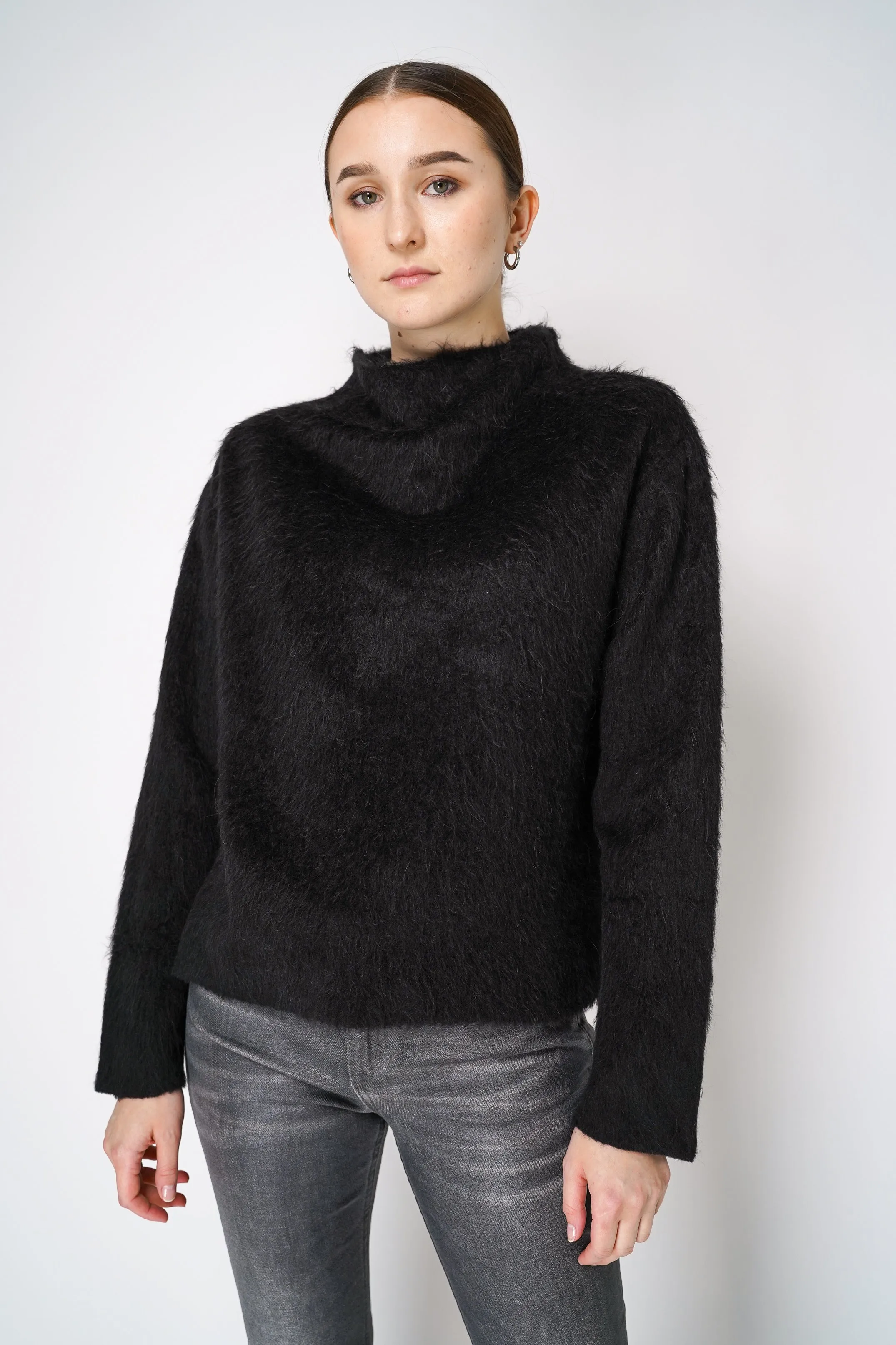 Peter O. Mahler High Neck Alpaca Pullover in Black